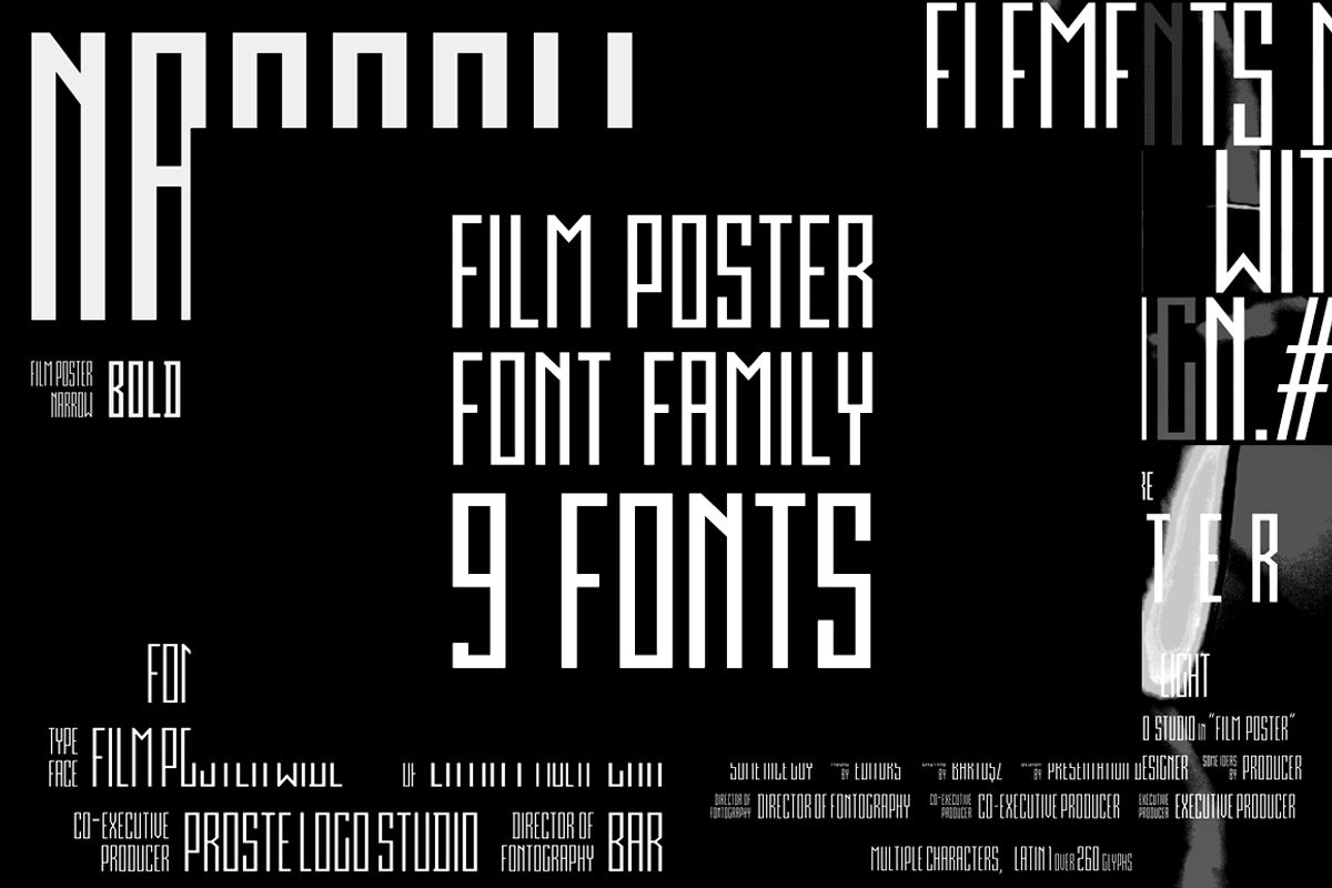 FILM POSTER Ultra Condensed Sans Serif Display Typeface for Graphics Posters Advertising