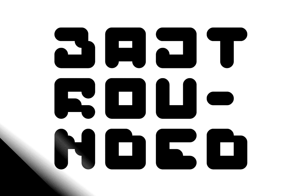 BAJT Rounded - Futuristic All-Caps Display Font with Geometric Forms