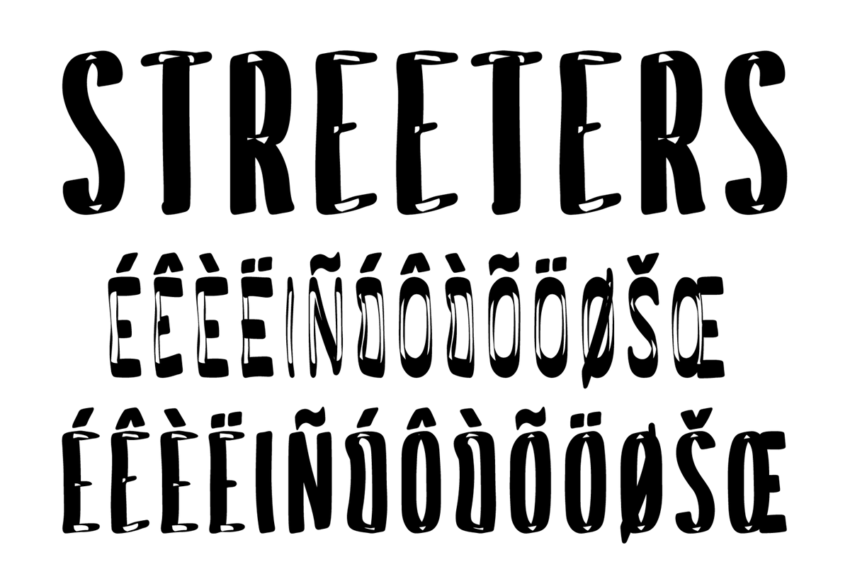 STREETERS Brush Font Handwritten Font Paintbrush Style Liquid Paint Type