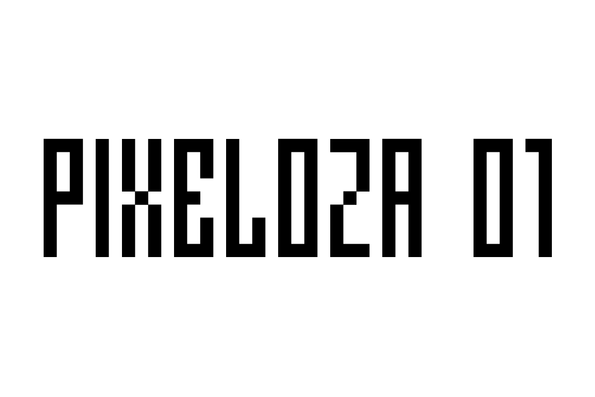 PIXELOZA-01 Pixelated Style Narrow Bitmap Font