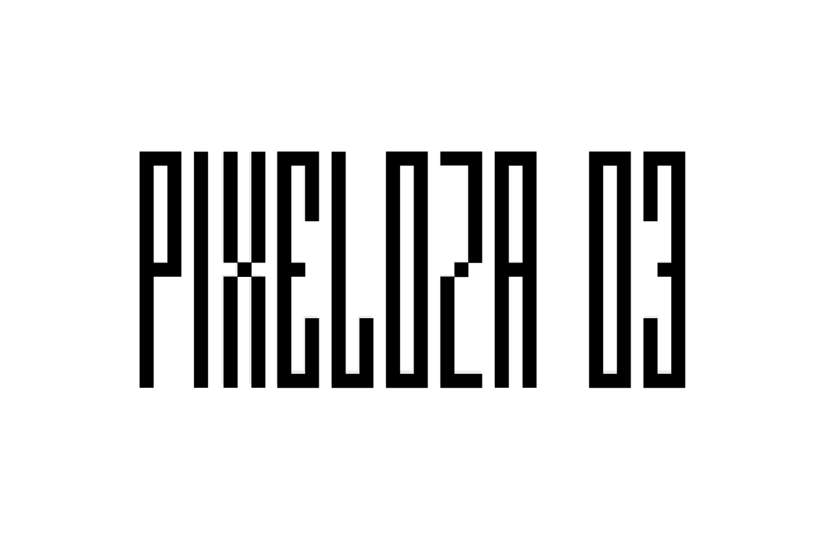 PIXELOZA 03 Pixel-Style Ultra-Narrow Grid-Based Display Typeface