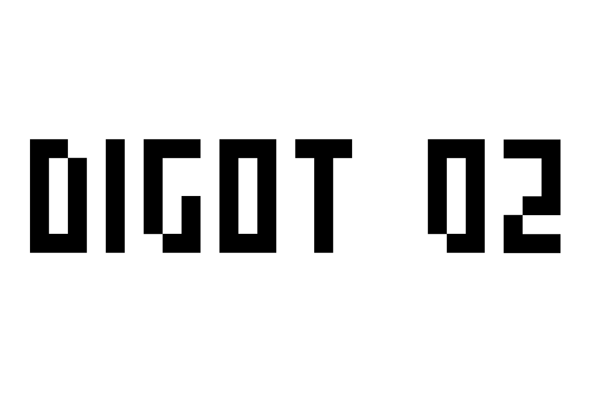 DIGOT-02 Pixel-style Grid-based Display Typeface