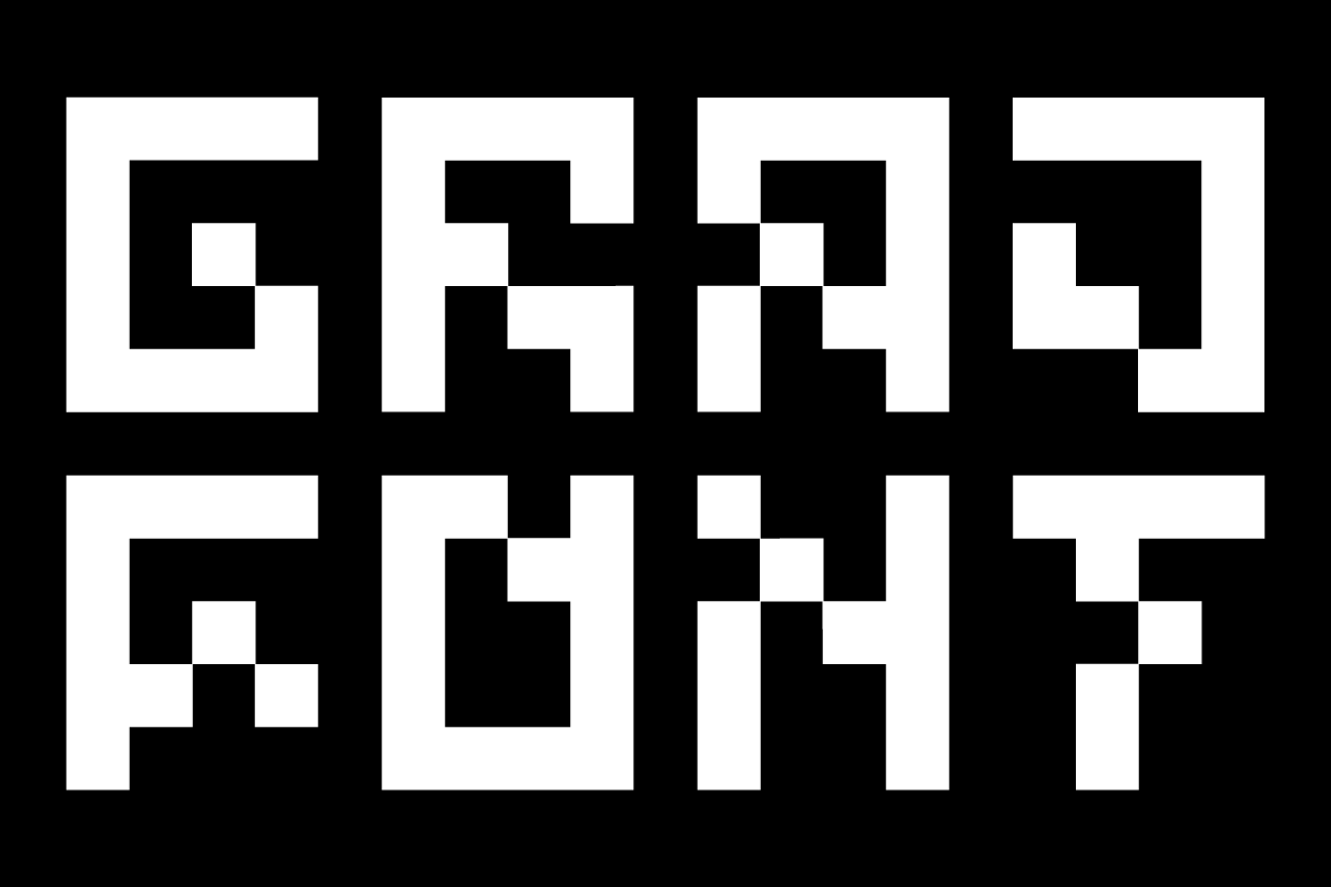 GRAJ Minimalist Bitmap Font with Unique Pixel Style