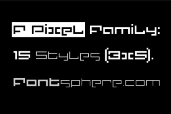 F Pixel - Geometric Techno Digital PixelArt Typeface Family