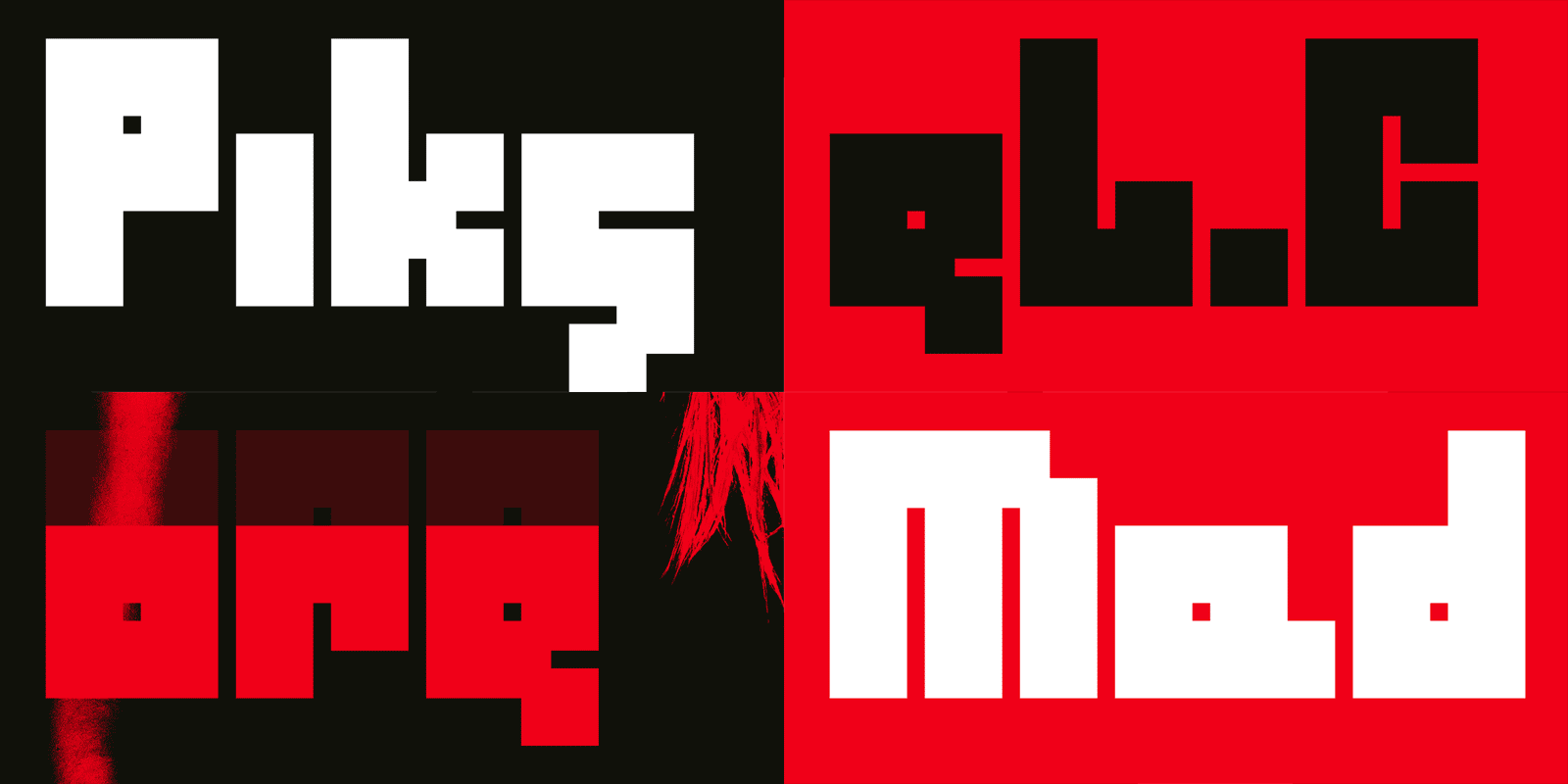 Piksel Core Mad Pixel Free Typeface Family